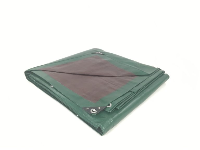 8m X 15m Pre Packed Tarpaulin 250gsm Brown Green The Tarpaulin Company